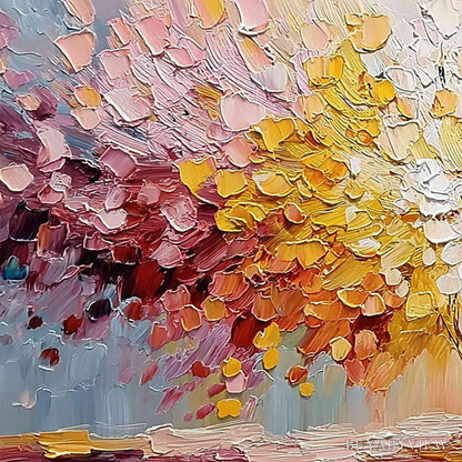 BUYARTVIEW Spectrum of Life – Colorful Abstract Tree Impasto Palette Knife Painting - image 3