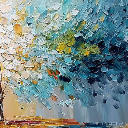 BUYARTVIEW Spectrum of Life – Colorful Abstract Tree Impasto Palette Knife Painting - image 5
