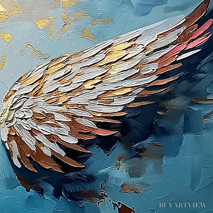 BUYARTVIEW Ascension Abstract Angel Wings Textured Oil Painting On Canvas - image 5