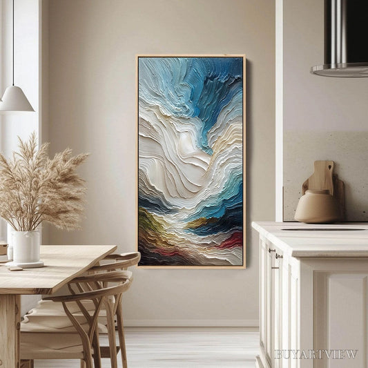 BUYARTVIEW Stratum – Vertical Abstract Impasto Landscape Painting - image 2