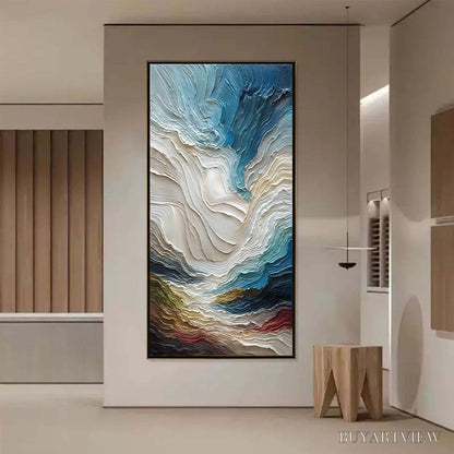 BUYARTVIEW Stratum – Vertical Abstract Impasto Landscape Painting - image 4