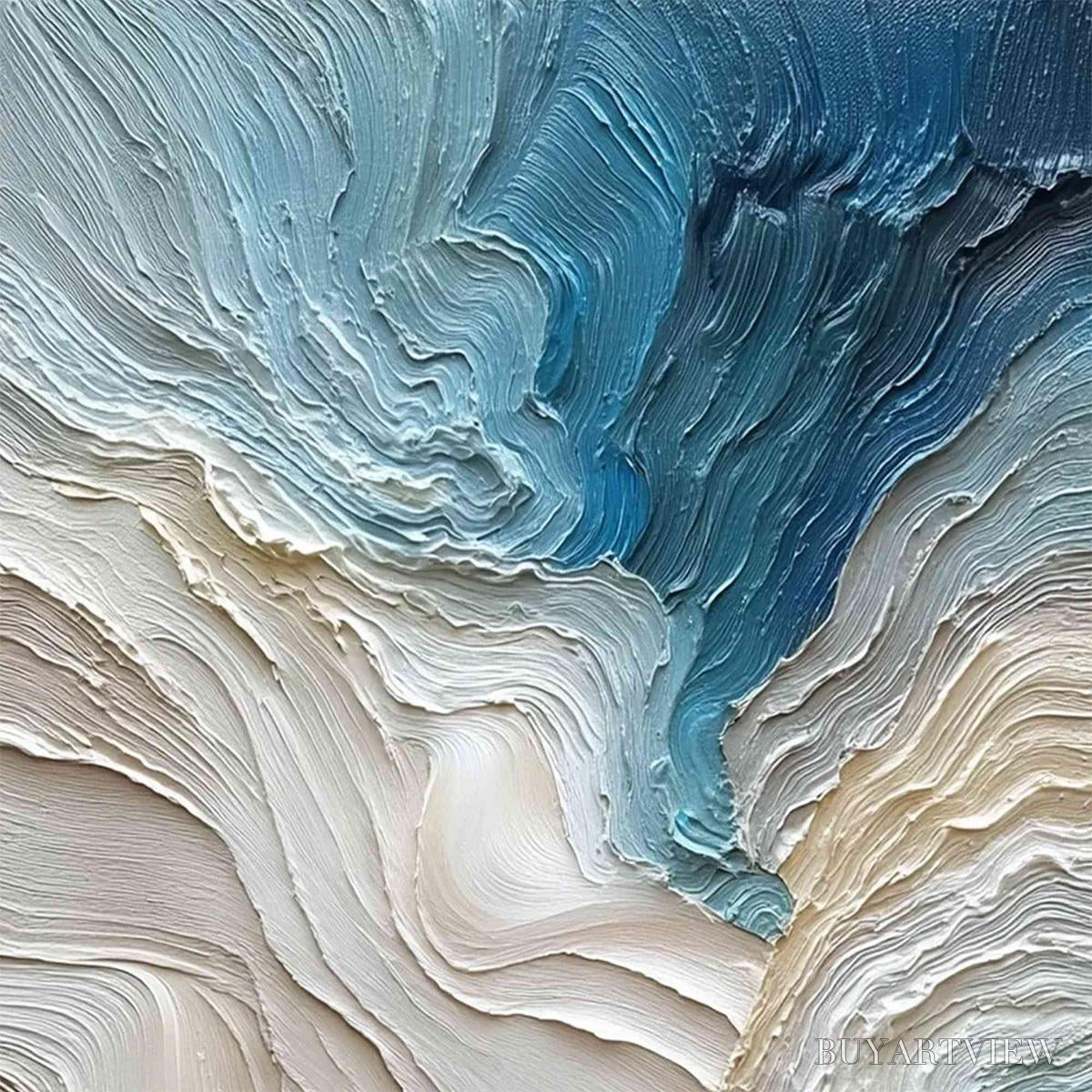 BUYARTVIEW Stratum – Vertical Abstract Impasto Landscape Painting - image 5