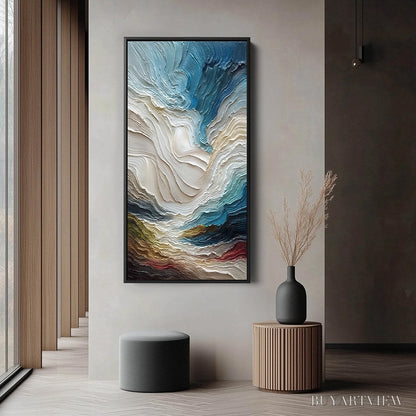 BUYARTVIEW Stratum – Vertical Abstract Impasto Landscape Painting - image 6
