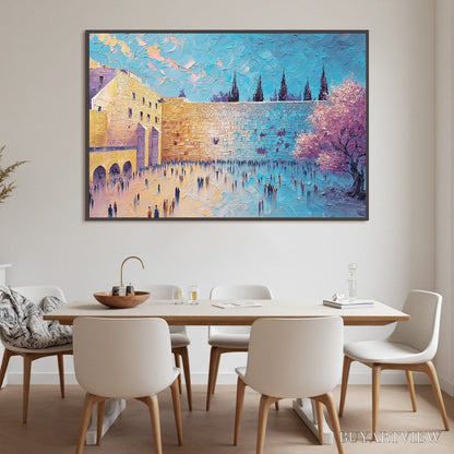 BUYARTVIEW Eternal Prayer – Textured Impasto Painting of Jerusalem's Western Wall - image 6
