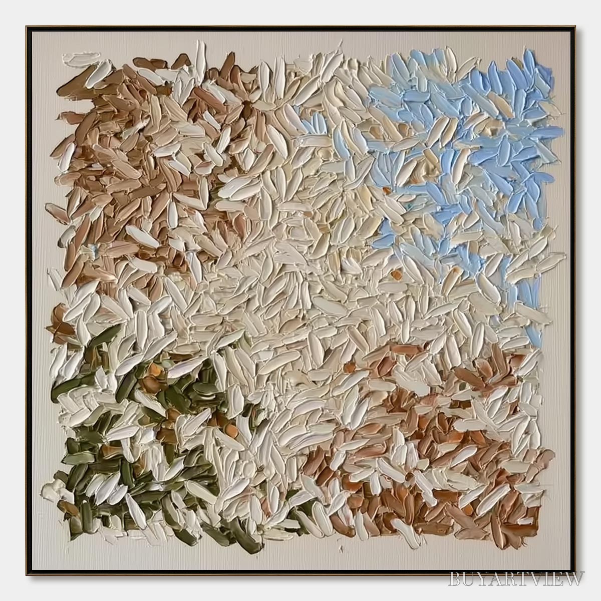 BUYARTVIEW Terra Mosaic – Textured Earth Tone Abstract Impasto Painting - image 1