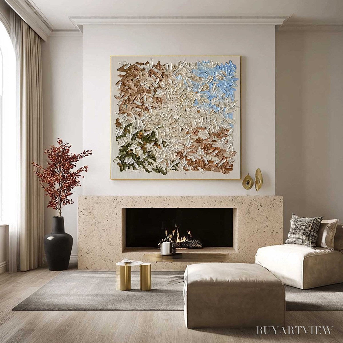BUYARTVIEW Terra Mosaic – Textured Earth Tone Abstract Impasto Painting - image 4