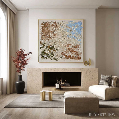 BUYARTVIEW Terra Mosaic – Textured Earth Tone Abstract Impasto Painting - image 4