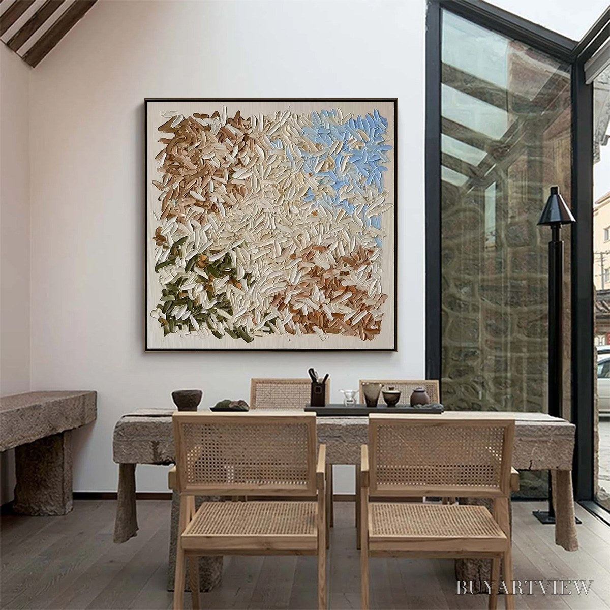 BUYARTVIEW Terra Mosaic – Textured Earth Tone Abstract Impasto Painting - image 5