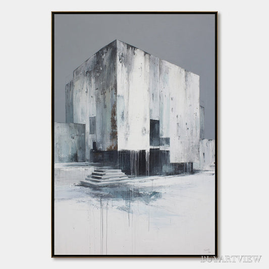 BUYARTVIEW Monolithic Echo – Minimalist Abstract Architectural Painting - image 1