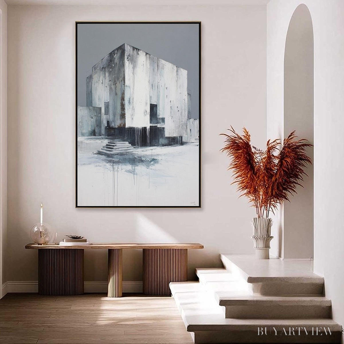 BUYARTVIEW Monolithic Echo – Minimalist Abstract Architectural Painting - image 4