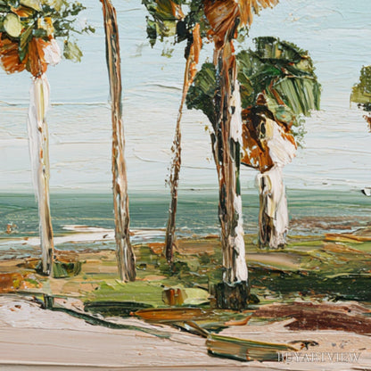 BUYARTVIEW Coastal Textures – Impasto Palette Knife Palm Tree Painting - image 3