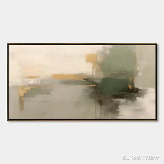 BUYARTVIEW Verdant Echo – Wabi Sabi Abstract Landscape Painting - image 1
