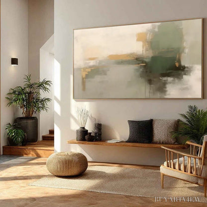 BUYARTVIEW Verdant Echo – Wabi Sabi Abstract Landscape Painting - image 6