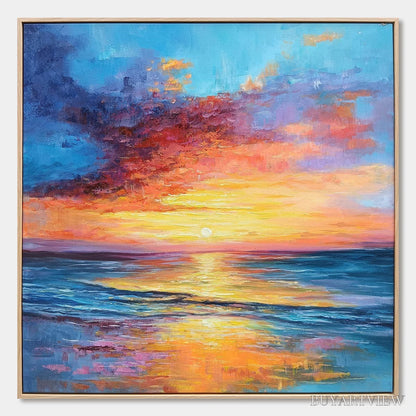 BUYARTVIEW Ready to Ship | Golden Hour | 28''X28'' | 70x70cm | Wood Frame - image 3