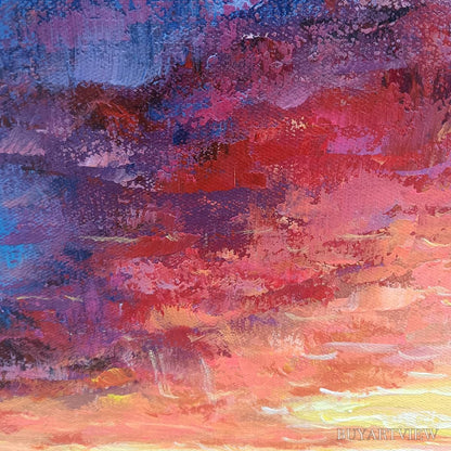 BUYARTVIEW Ready to Ship | Golden Hour | 28''X28'' | 70x70cm | Wood Frame - image 4