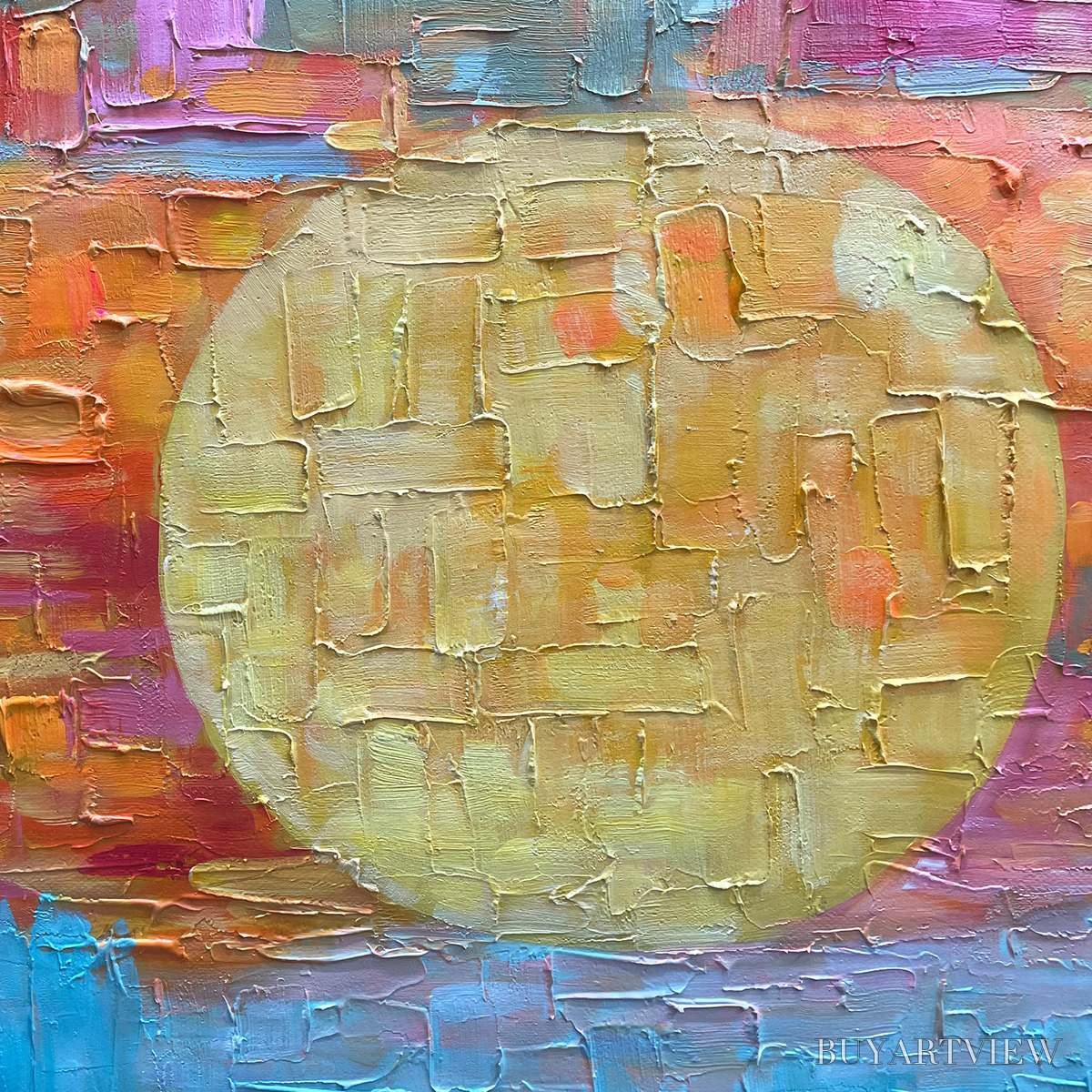 BUYARTVIEW Harvest Moon – Textured Impasto Landscape Oil Painting - image 5
