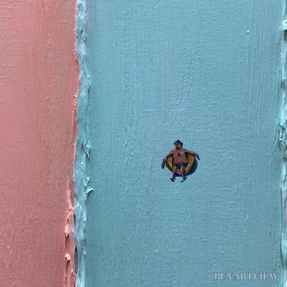BUYARTVIEW Candy Stripe Serenade – Minimalist Pastel Textured Oil Painting - image 6
