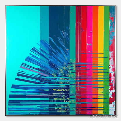BUYARTVIEW Digital Dawn – Vibrant Abstract Modern Oil Painting - image 1
