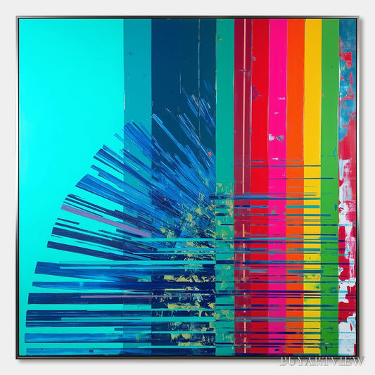 BUYARTVIEW Digital Dawn – Vibrant Abstract Modern Oil Painting - image 1