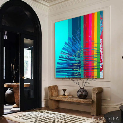 BUYARTVIEW Digital Dawn – Vibrant Abstract Modern Oil Painting - image 3