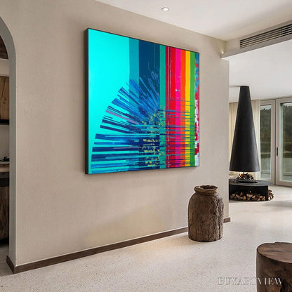 BUYARTVIEW Digital Dawn – Vibrant Abstract Modern Oil Painting - image 5