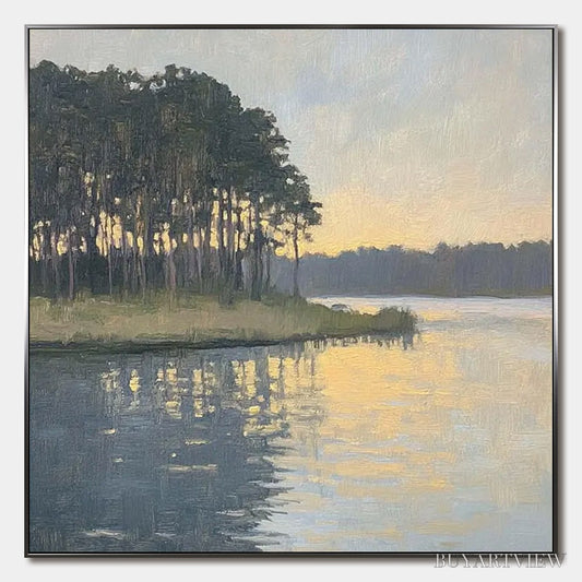 BUYARTVIEW Golden Hour Serenity – Tranquil Landscape Oil Painting - image 1