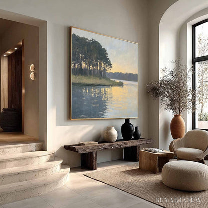 BUYARTVIEW Golden Hour Serenity – Tranquil Landscape Oil Painting - image 3