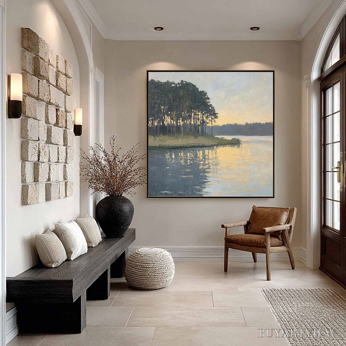 BUYARTVIEW Golden Hour Serenity – Tranquil Landscape Oil Painting - image 4