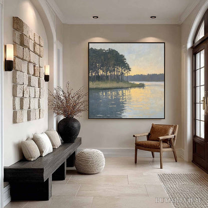 BUYARTVIEW Golden Hour Serenity – Tranquil Landscape Oil Painting - image 4