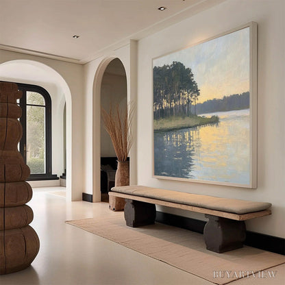 BUYARTVIEW Golden Hour Serenity – Tranquil Landscape Oil Painting - image 5