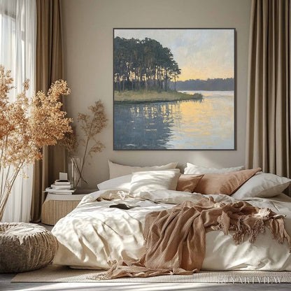BUYARTVIEW Golden Hour Serenity – Tranquil Landscape Oil Painting - image 6