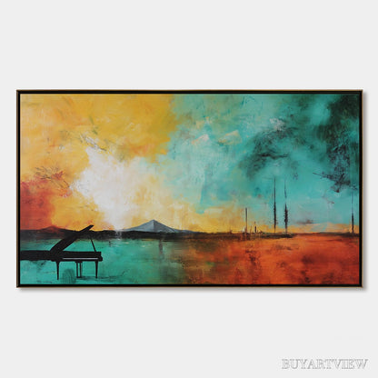 BUYARTVIEW Sonata Horizon – Vibrant Abstract Landscape Oil Painting - image 1