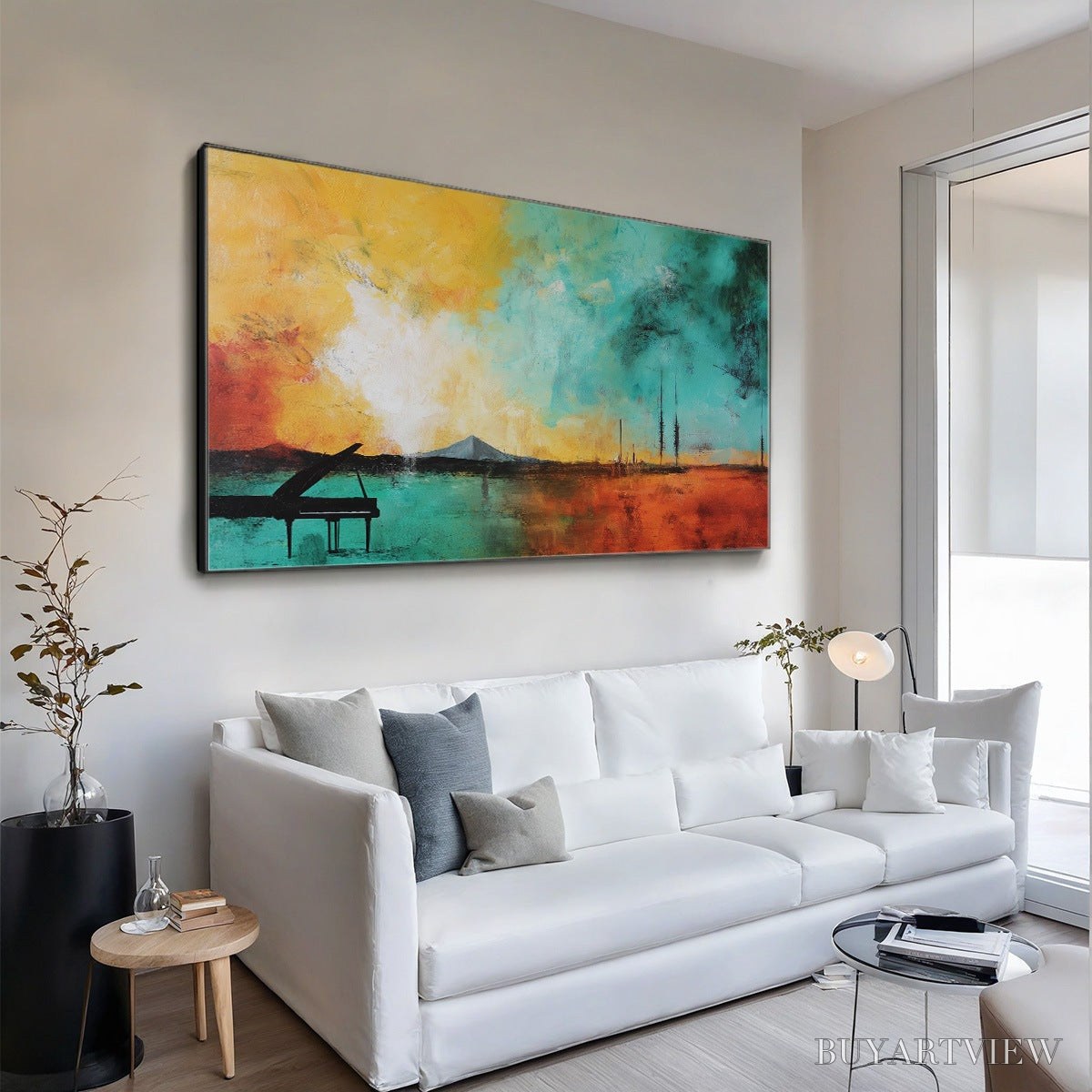 BUYARTVIEW Sonata Horizon – Vibrant Abstract Landscape Oil Painting - image 3