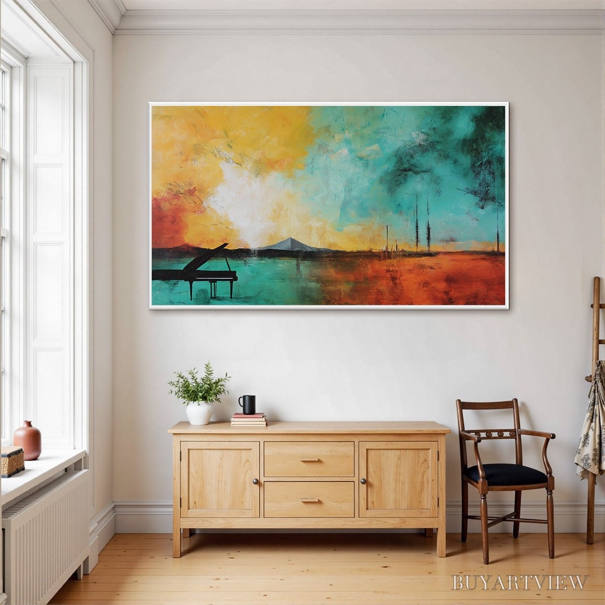 BUYARTVIEW Sonata Horizon – Vibrant Abstract Landscape Oil Painting - image 4