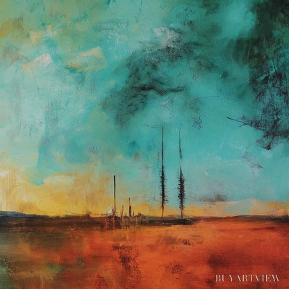 BUYARTVIEW Sonata Horizon – Vibrant Abstract Landscape Oil Painting - image 5
