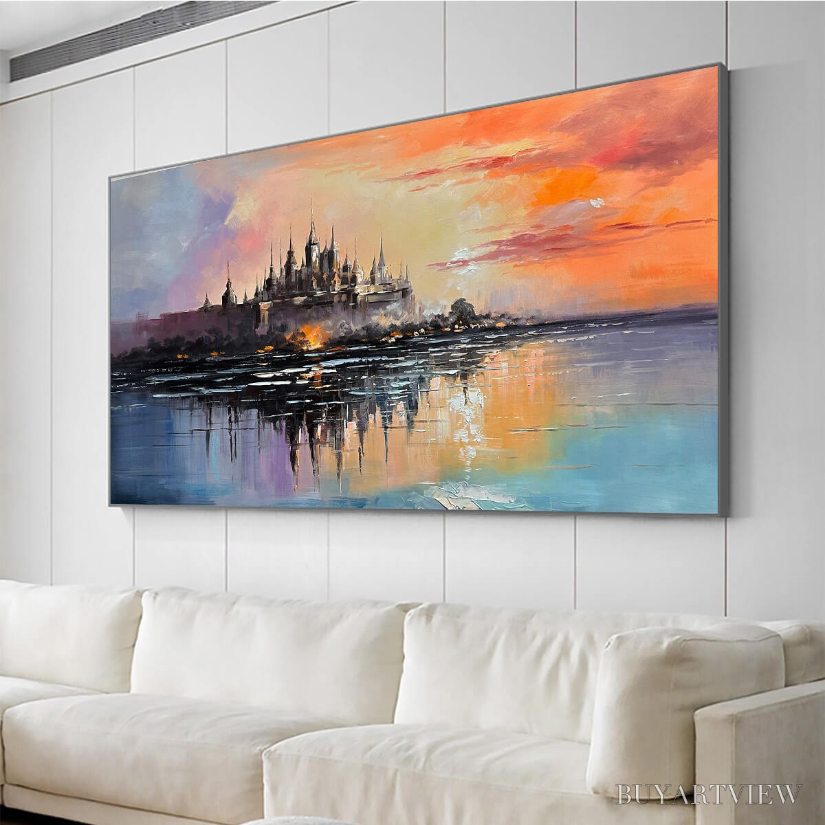 BUYARTVIEW Twilight Kingdom – Panoramic Castle Landscape Oil Painting - image 4