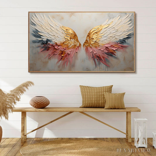 BUYARTVIEW Seraph'S Grace – Angelic Wings Impasto Oil Painting - image 2