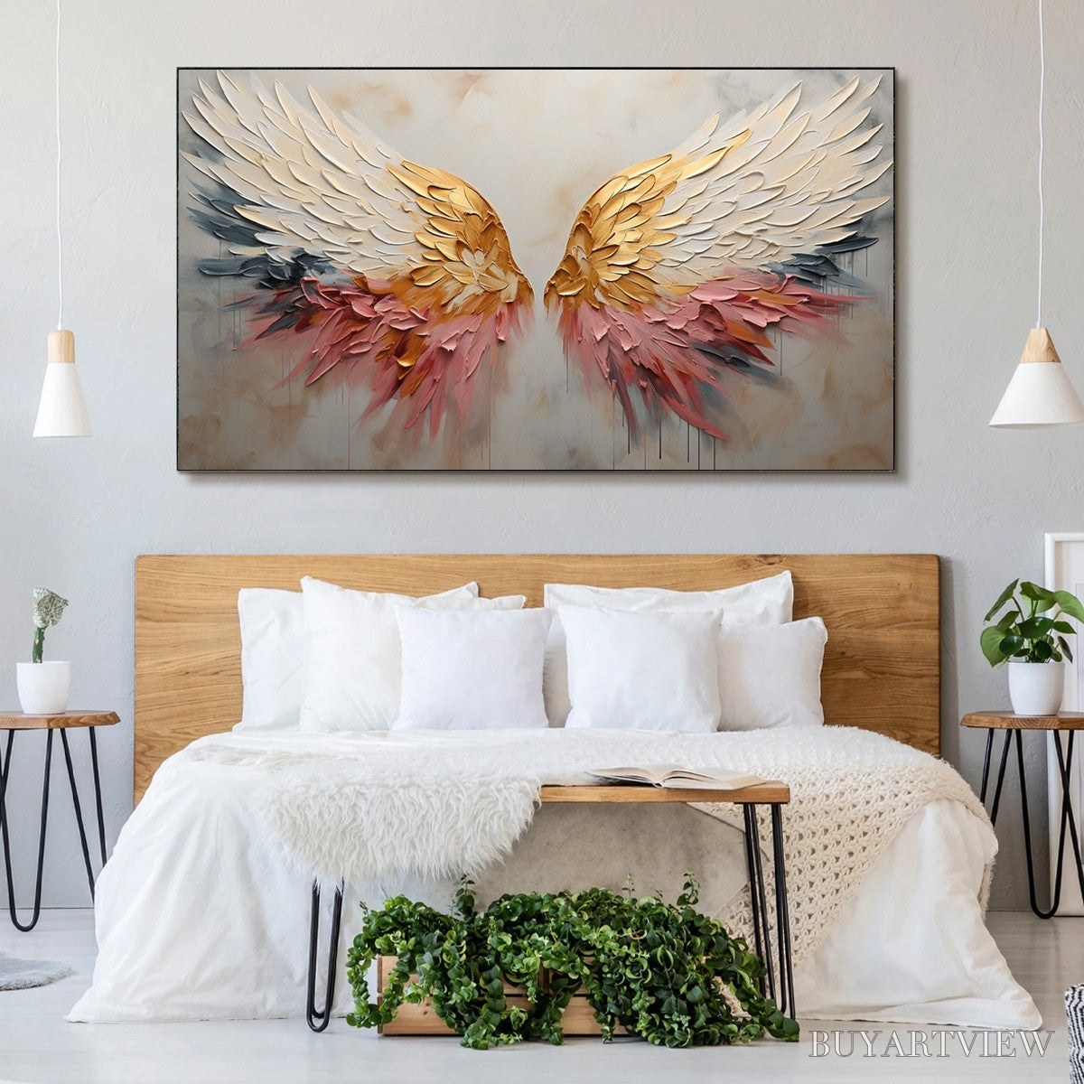 BUYARTVIEW Seraph'S Grace – Angelic Wings Impasto Oil Painting - image 6