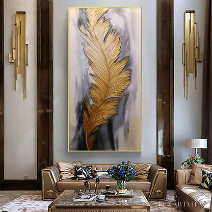 BUYARTVIEW Blemished Sky – Abstract Feather Oil Painting - image 2