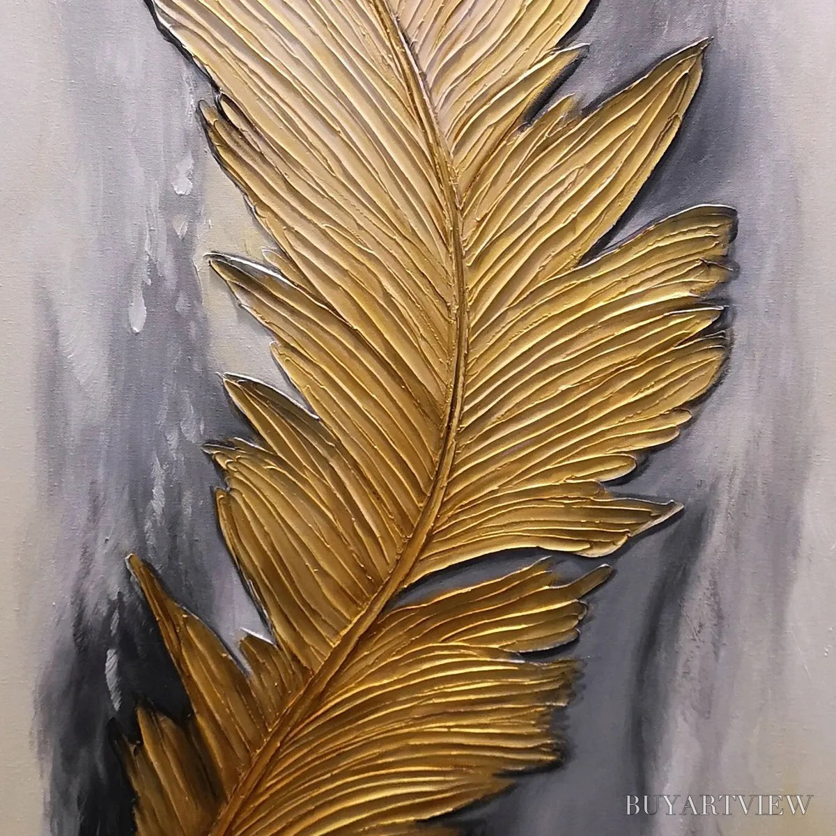 BUYARTVIEW Blemished Sky – Abstract Feather Oil Painting - image 3