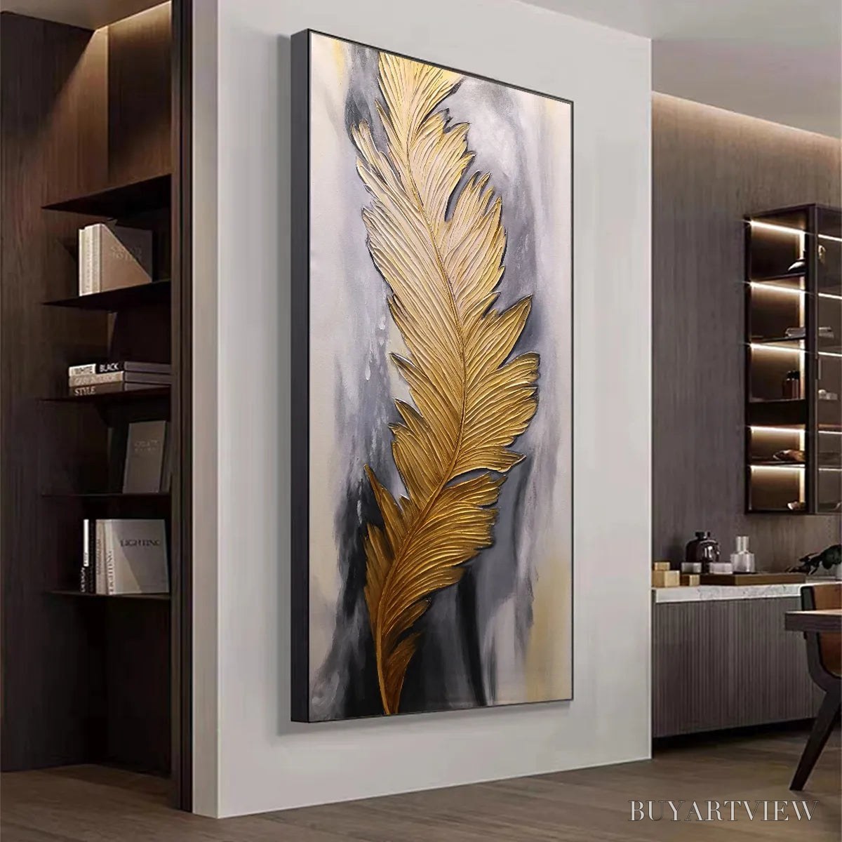 BUYARTVIEW Blemished Sky – Abstract Feather Oil Painting - image 4