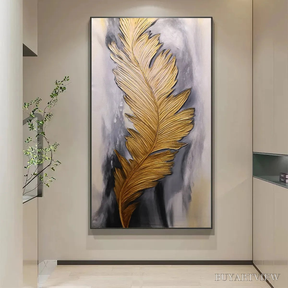 BUYARTVIEW Blemished Sky – Abstract Feather Oil Painting - image 6