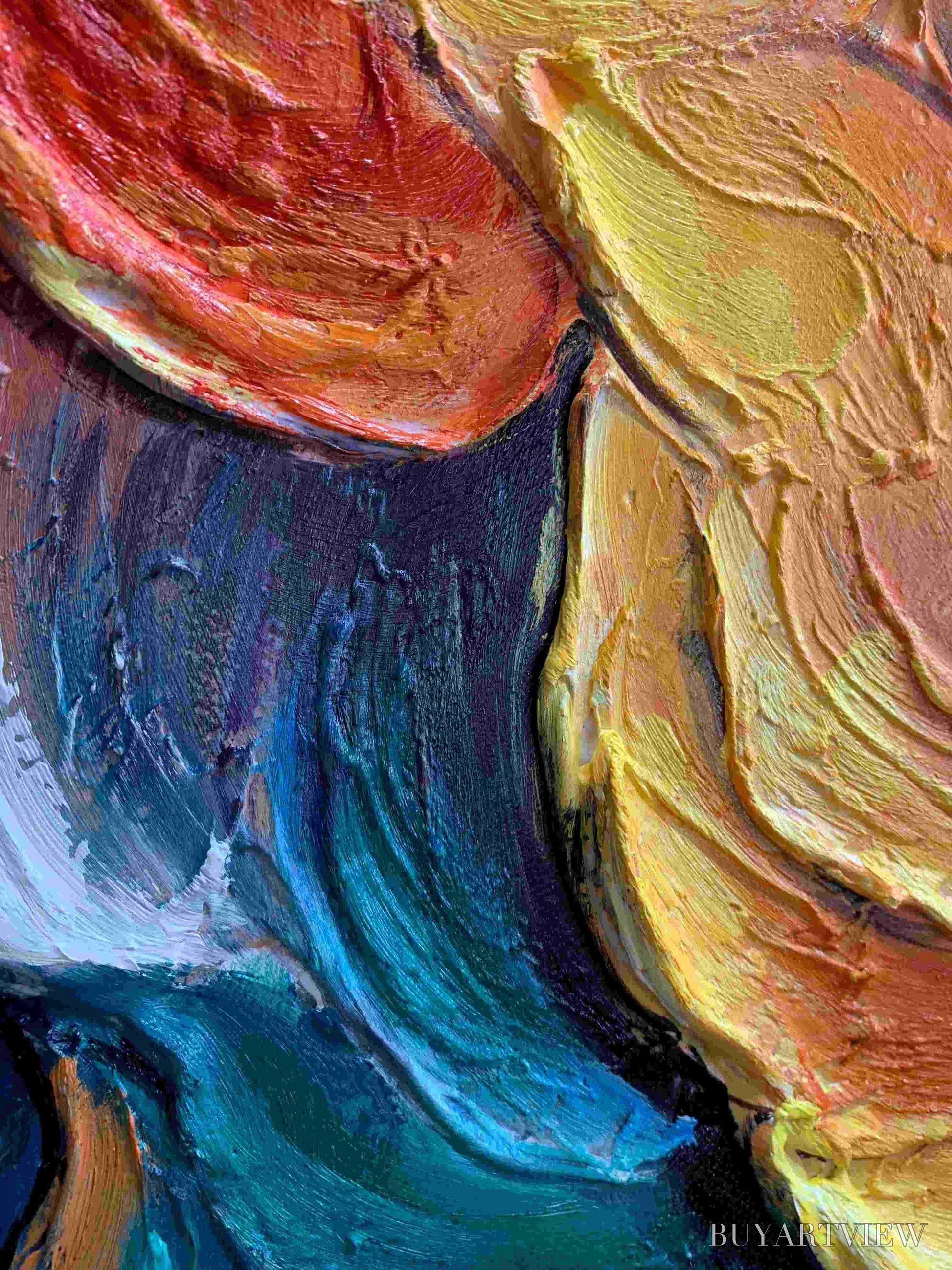 BUYARTVIEW Molten Horizon – Textured Impasto Abstract Landscape Oil Painting - image 3