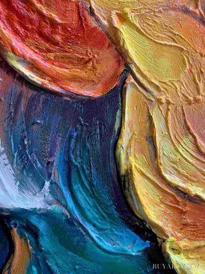 BUYARTVIEW Molten Horizon – Textured Impasto Abstract Landscape Oil Painting - image 3