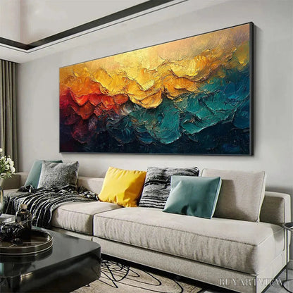 BUYARTVIEW Molten Horizon – Textured Impasto Abstract Landscape Oil Painting - image 4