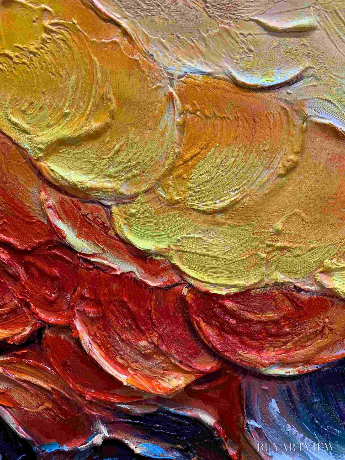 BUYARTVIEW Molten Horizon – Textured Impasto Abstract Landscape Oil Painting - image 5
