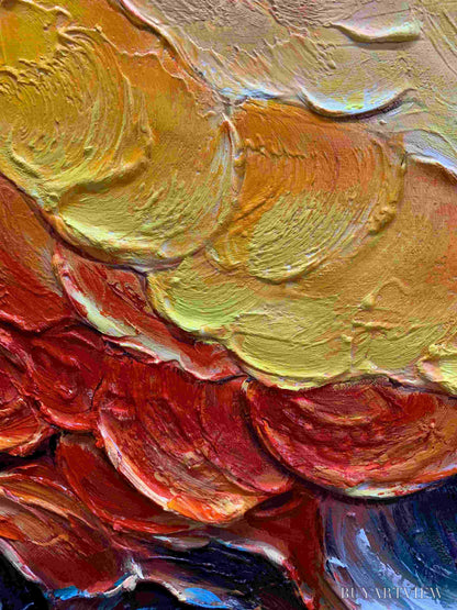 BUYARTVIEW Molten Horizon – Textured Impasto Abstract Landscape Oil Painting - image 5