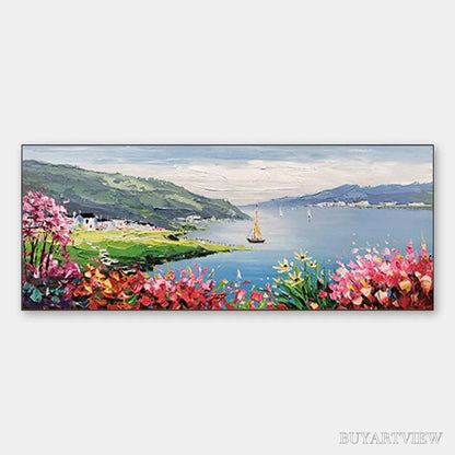 BUYARTVIEW Seaside Charm – Impressionist Coastal Landscape Painting - image 1