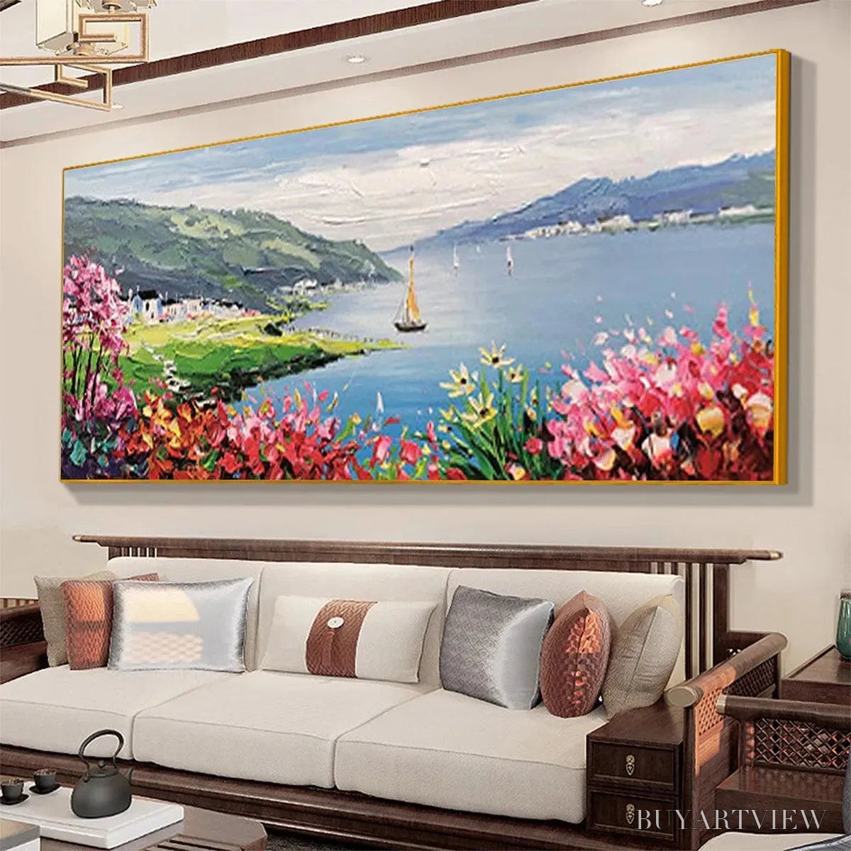 BUYARTVIEW Seaside Charm – Impressionist Coastal Landscape Painting - image 4