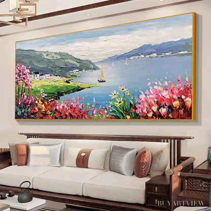 BUYARTVIEW Seaside Charm – Impressionist Coastal Landscape Painting - image 4